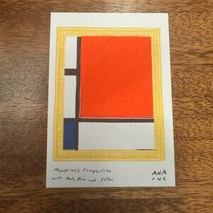 Inciardi Mini Print Mondrian's Composition Art Print - Red, Blue, Yellow